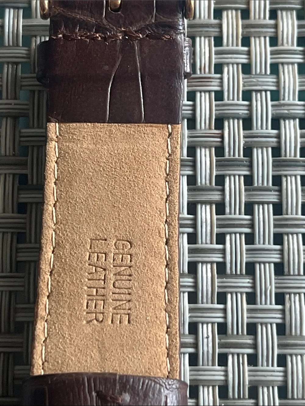 Men's Rose Gold Chronograph Watch with Black Dial and Brown Strap